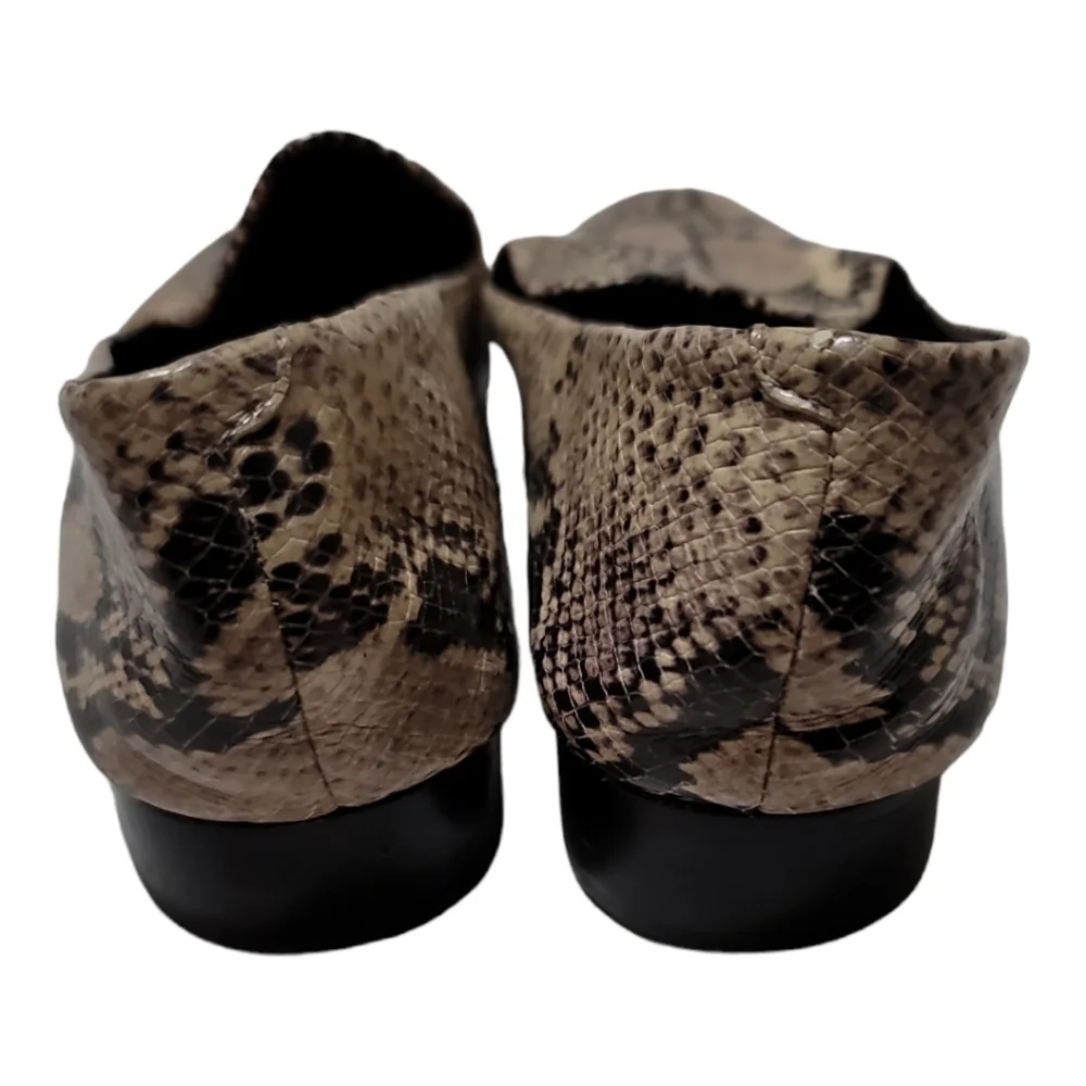 Schutz Snake Print Leather Loafers Shoes Slip-on Square Toe 8.5 - Picture 4 of 8